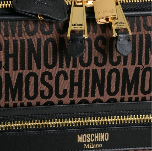 💕NWT MOSCHINO ALL-OVER LOGO NYLON TROLLEY CASE CARRY ON💕 - Picture 5 of 16